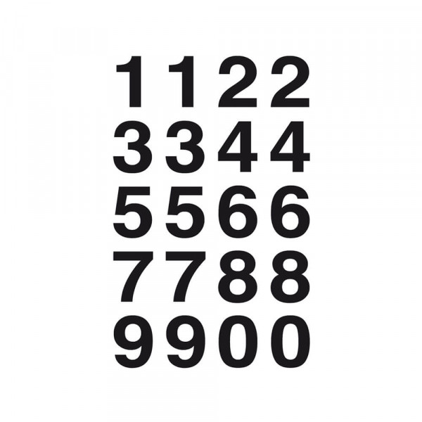 Zahlenetiketten Herma 4136 0-9, transparent/schwarz
