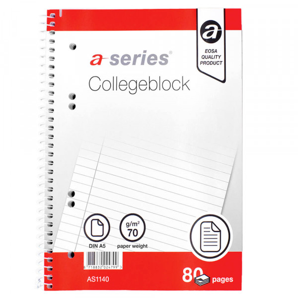 Collegeblock a-series AS1140, A5, liniert