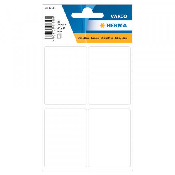 Etiketten Herma 3755, für Schreibgeräte, 40x55mm