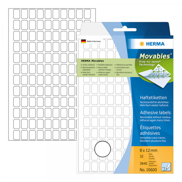 Etiketten Herma 10600 Movable, 8x12mm Verpackung