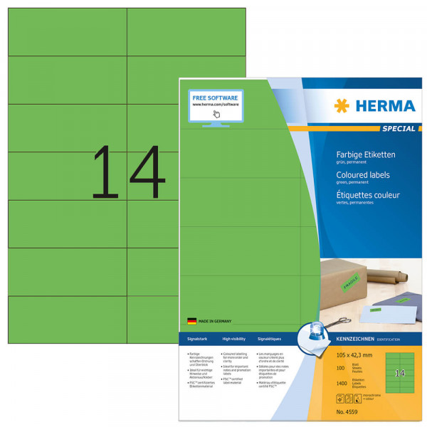 Etiketten Herma 4559 mit Verpackung