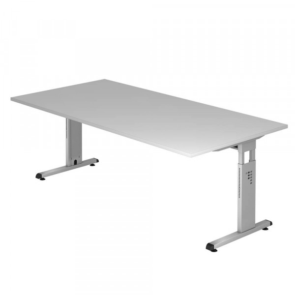 Schreibtisch OS2E 200x100cm 65-85cm Höhe grau
