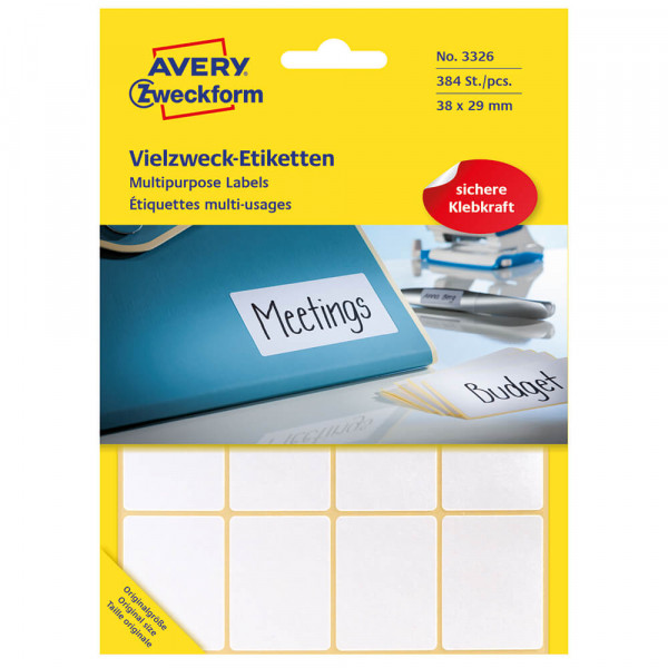 Etiketten Zweckform 3326, mini, 38x29mm