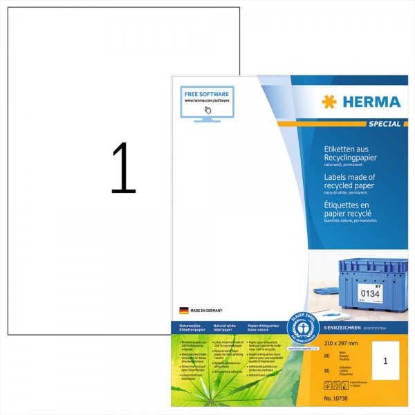 Universaletiketten Herma 10738 Recycling