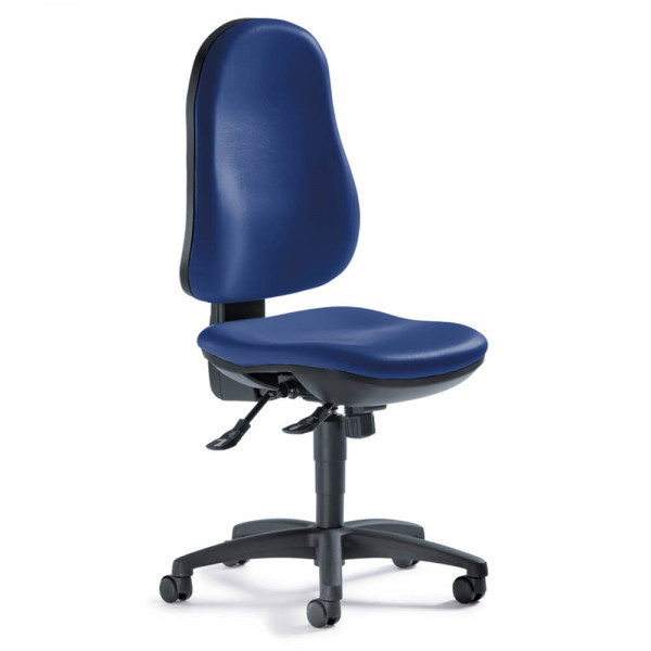 Arbeitsdrehstuhl Deskin COMFORT S mit Softex-Bezug abwaschbar blau