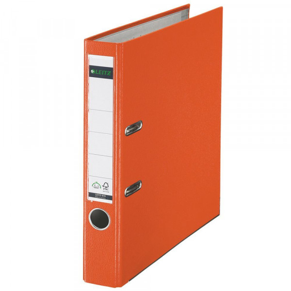 Ordner Leitz 1015 DIN A4, 52mm, farbiger Rücken, PP-Folie orange
