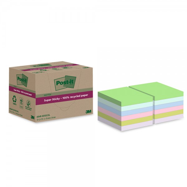 Haftnotizen Post-it Super Sticky Recycling Notes 654