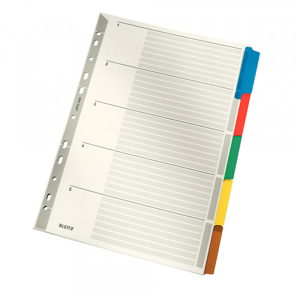 Kartonregister Leitz 4320, A4, blanko, 5-teilig