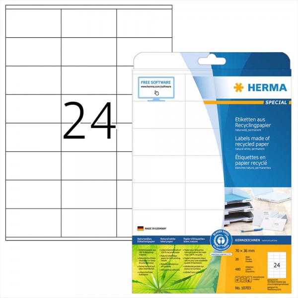 Adressetiketten Herma 10703 Recycling