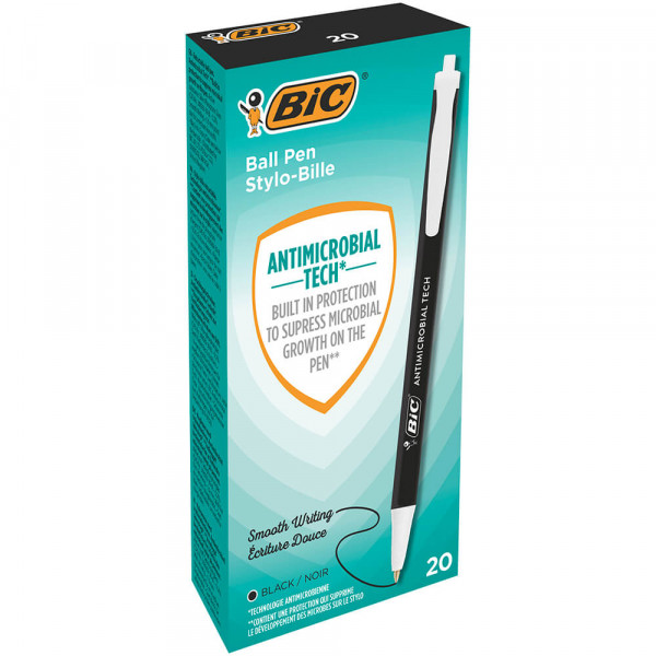 Kugelschreiber BIC Antimicrobial Tech Clic Stic, schwarz