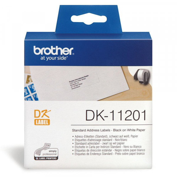 Adressetiketten Brother DK-11201, 29x90mm in Verpackung