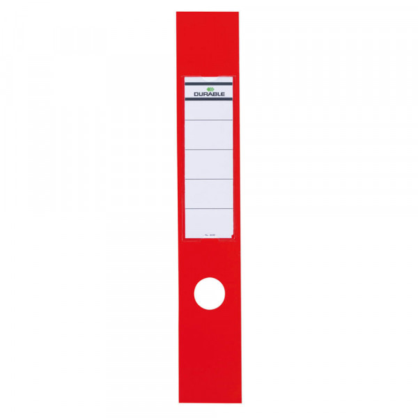 Rückenschilder Durable Ordofix 8090, mit Einstecktasche, breit/lang rot