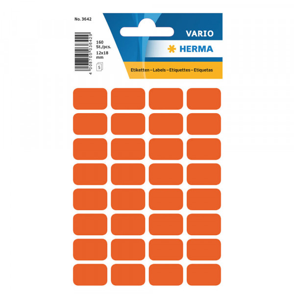 Etiketten Herma 3642, rot, 12x18mm