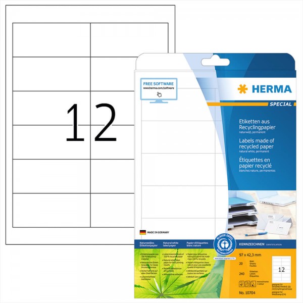 Adressetiketten Herma 10704 Recycling