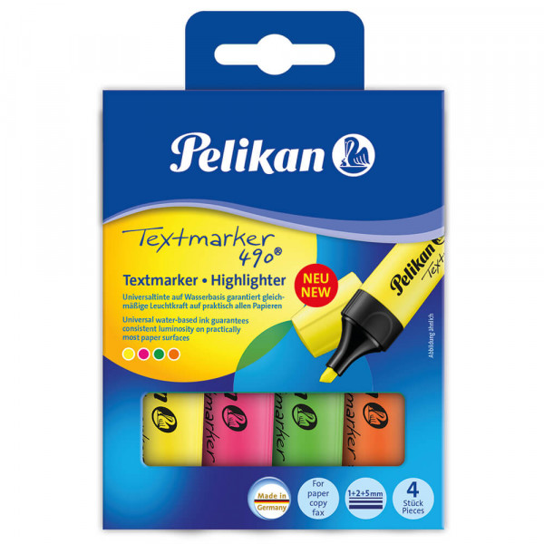 Textmarker Pelikan 490/4Pack 4 Farben