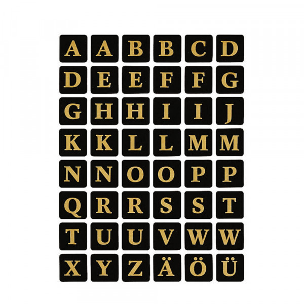 Buchstabenetiketten Herma 4130, schwarz/gold