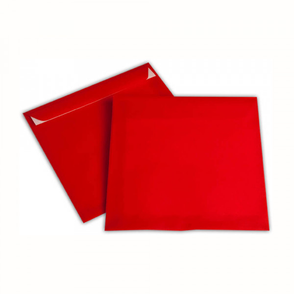 Versandtaschen 220x220mm, transparent ziegelrot