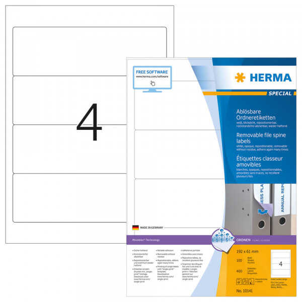 Rückenschilder Herma 10141 Movable, breit/kurz Verpackung