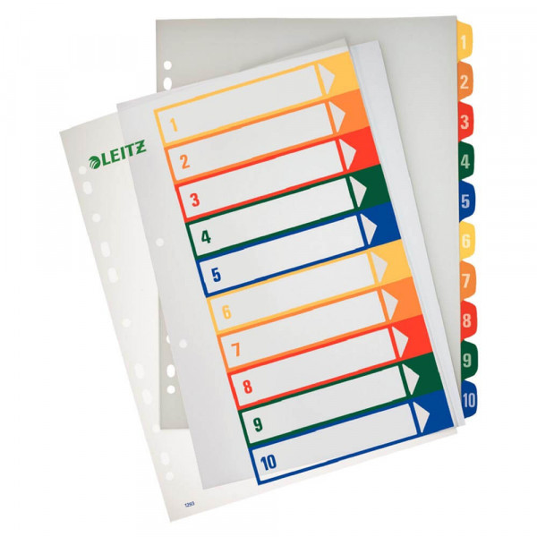 Kunststoffregister Leitz 1293, A4 Überbreite, 1-10