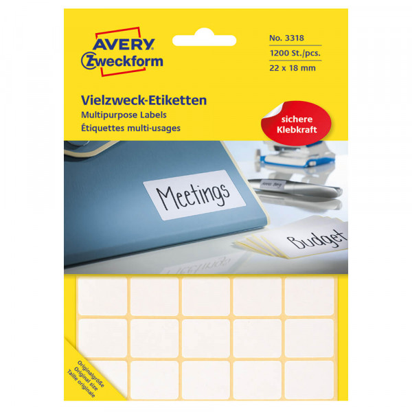 Etiketten Zweckform 3318, mini, 22x18mm