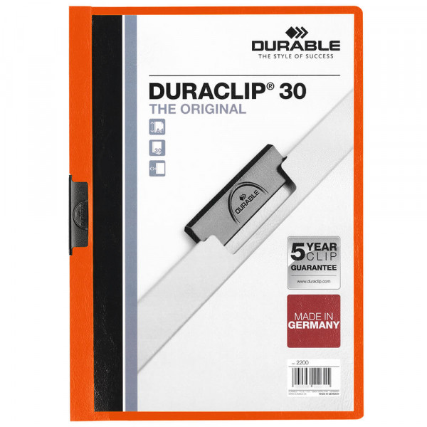Klemmhefter Durable Duraclip 2200, 30 Blatt orange