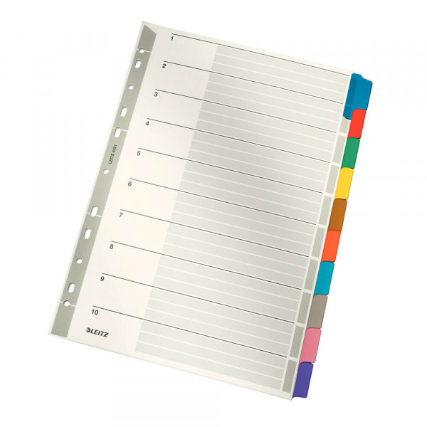 Kartonregister Leitz 4321, A4,  blanko, 10-teilig