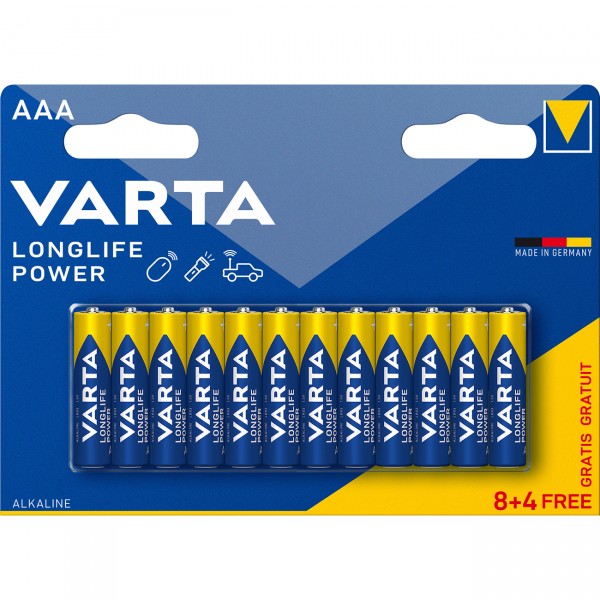 Batterien Varta Longlife Power Micro (AAA) 8+4 Aktion