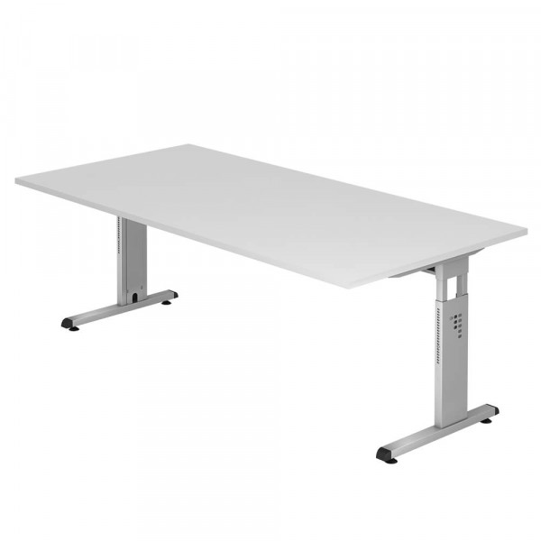 Schreibtisch OS2E 200x100cm 65-85cm Höhe weiß