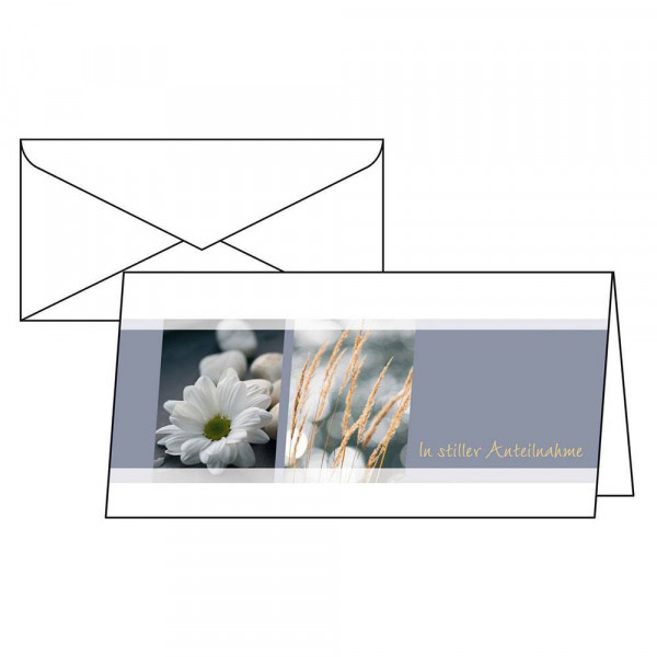 Trauerkarten Sigel DS208 DIN lang, bedruckbar, mit Umschlag
