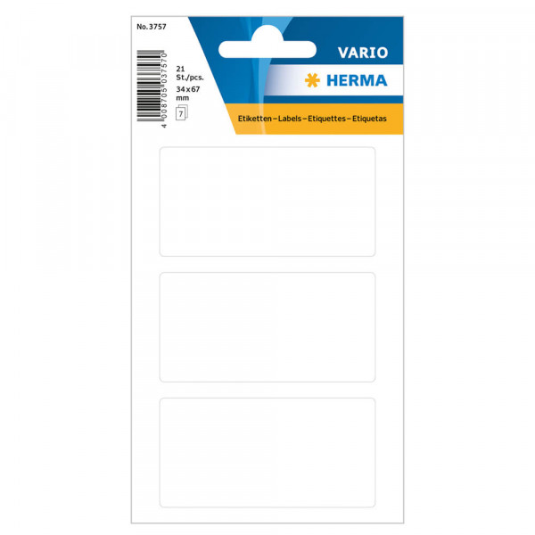 Etiketten Herma 3757, für Schreibgeräte, 34x67mm
