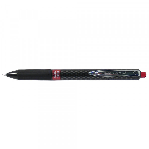 Gelschreiber Pentel Oh!Gel K497, Carbonoptik rot
