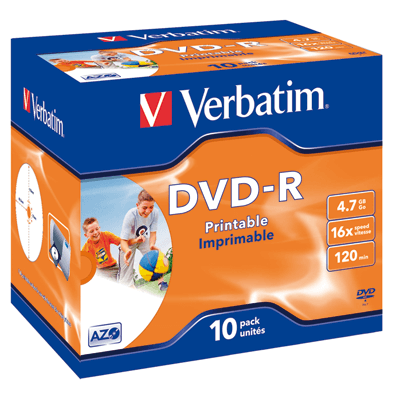 DVD-R Verbatim Wide Inkjet printable 43521 10 Stück Jewelcase