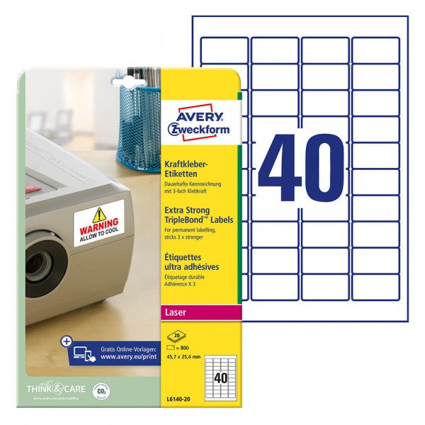 Etiketten Zweckform L6140-20 Verpackung + Inhalt