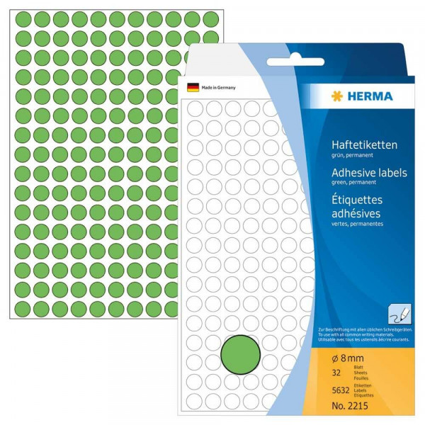 Markierungspunkte Herma 2215, Ø8mm, grün