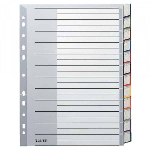 Kunststoffregister Leitz 1274, A4 Überbreite, 12-teilig