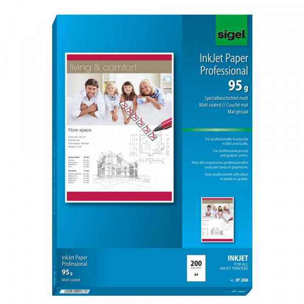 Sigel Inkjetpapier IP288, A4, 95 g/m², hochweiß