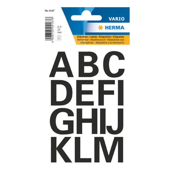 Buchstabenetiketten Herma 4167, transparent/schwarz