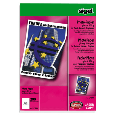 Sigel Laser-Fotopapier LP344 A4, glänzend, 200g/m², 200 Blatt