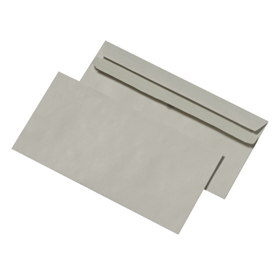 Briefumschläge DIN-lang grau recycling ohne Fenster 100 Stück