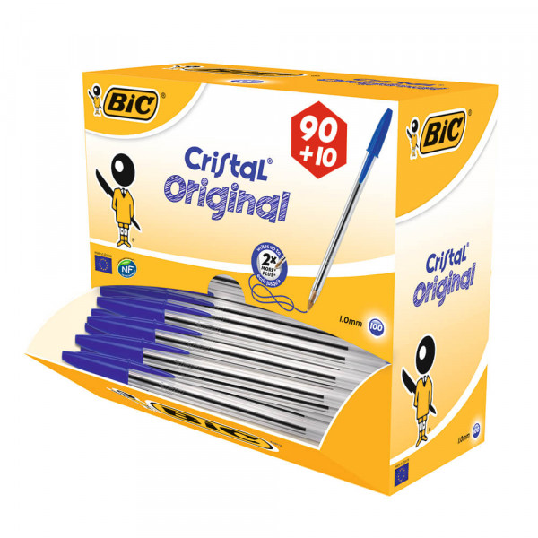 Kugelschreiber BIC Cristal Original Value Pack 90+10 blau