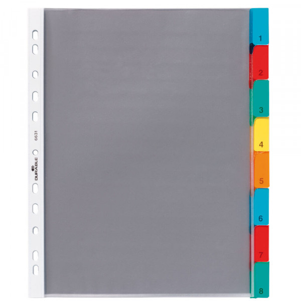 Kunststoffregister Durable 663119, A4, 8-teilig