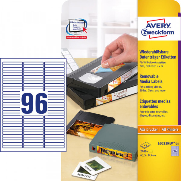 Disketten-Etiketten Zweckform L6022REV-25 mit Verpackung
