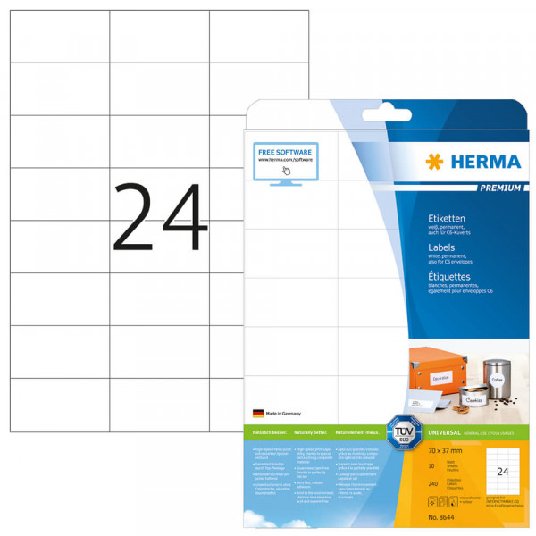 Etiketten Herma 8644, 70x37mm mit Verpackung