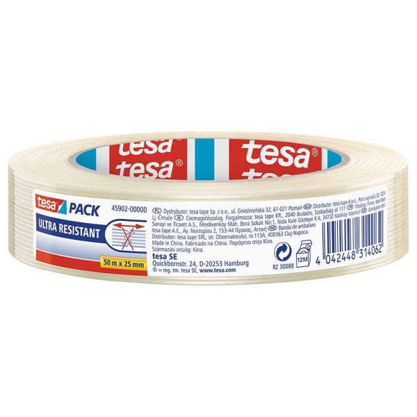 Packband Tesa 45902 25mm x 50m, Monofilament PET