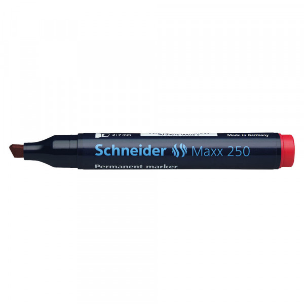 Permanentmarker Schneider Maxx 250, Keilspitze, 2-7mm, rot