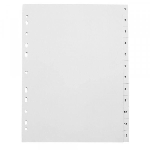 Kunststoffregister a-series AS0970, A4, 1-12, grau