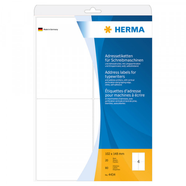 Adressetiketten Herma 4434, für Schreibgeräte, 102x148mm