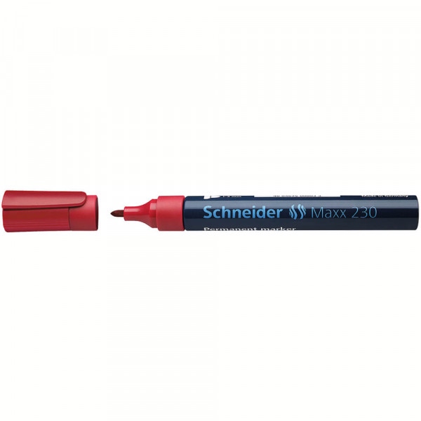 Permanentmarker Schneider Maxx 230, 1-3mm, wasserfest rot
