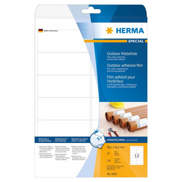 Etiketten Herma 9533, Folie, 99,1x42,3mm Verpackung