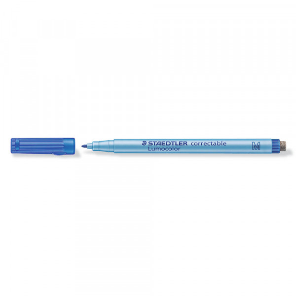 Folienschreiber Staedtler Lumocolor correctable 305M, wasserlöslich blau